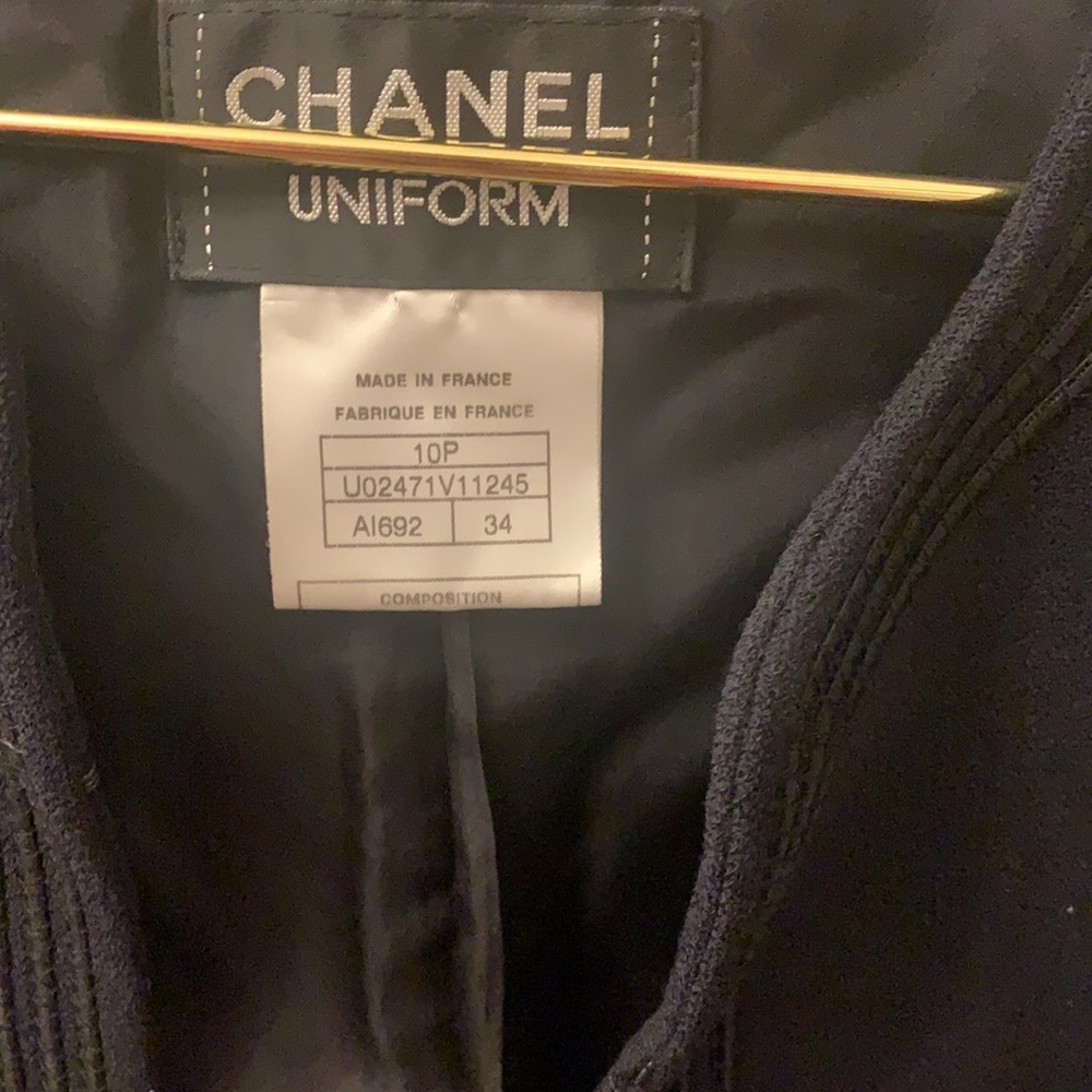 Authentic Black Chanel Uniform Blazer Gem